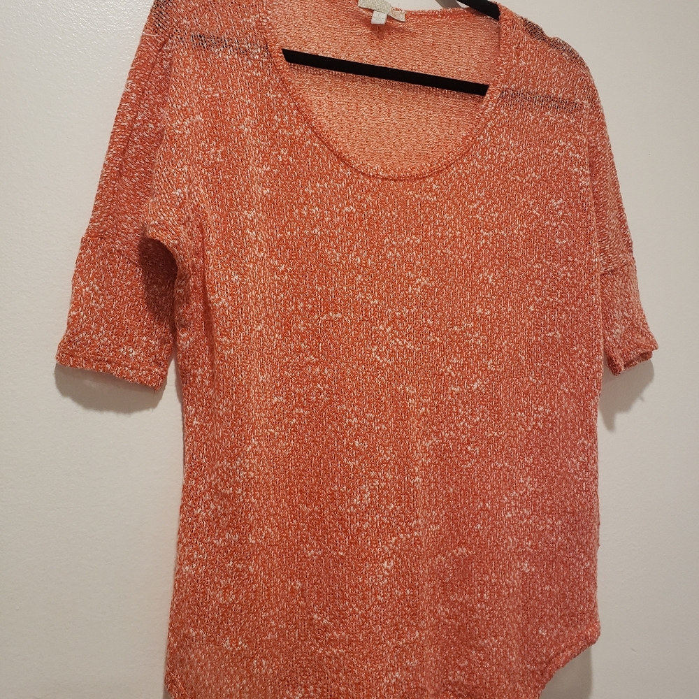 Peach and White Blouse. Size L.